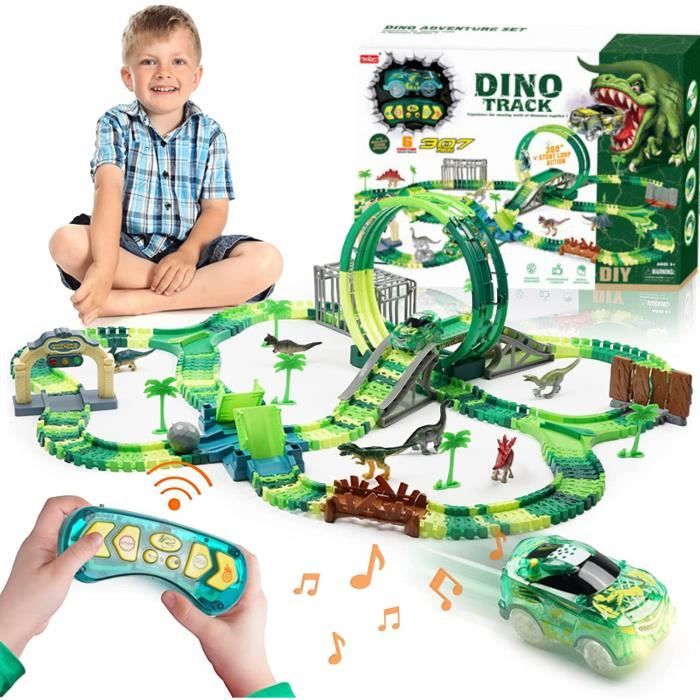 Nuheby Circuit Dinosaure Voiture Flexible Circuit de Voiture Jeu Educatif Creati
