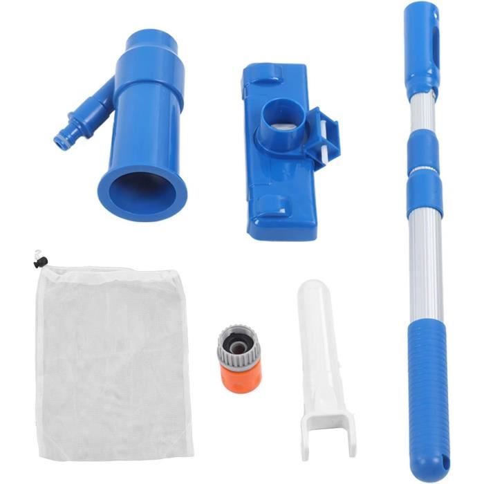 Aspiratur balai élctriqu sans fil piscin spa - manch télscopiqu 106-162 cm - bross, sac filtrant - ABS alu. - blanc blu au millur prix