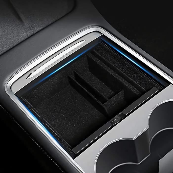 Organisateur Console Centrale Tesla Model 3/Y 2021 - Avec Porte-Gobelet Et Crochet Coffre