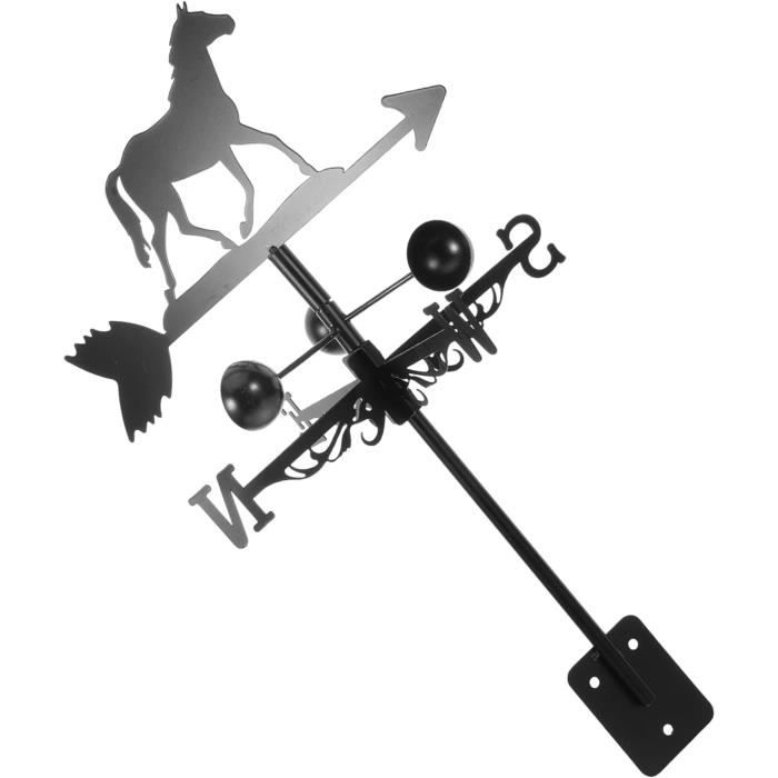 Girouette Avion En Métal Pour Jardin - Moulin à Vent Décoratif, Rotatif, Hauteur 80 Cm