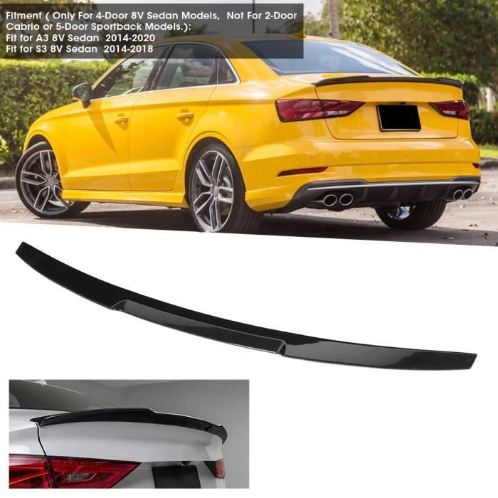 aile de becquet arriere de voiture a levre de camion a coup de pied eleve noir brillant pour type v adapte pour berline a3 s3 8v cdiscount auto