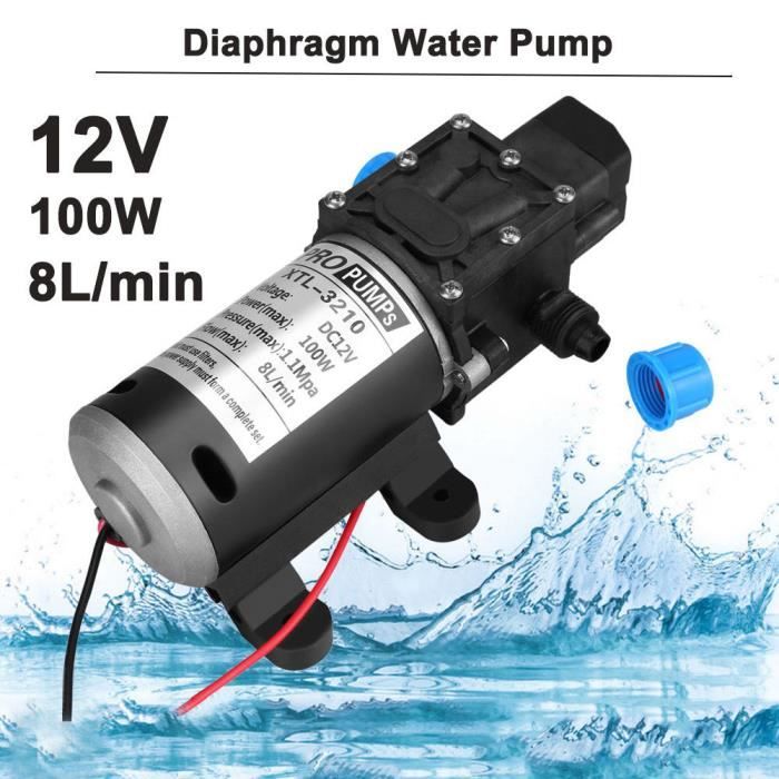 Pompe à Eau Haute Pression 12V 116PSI | Débit 5L/min | Amorçage Automatique | Pour Camping-Car, Bateau, Jardin