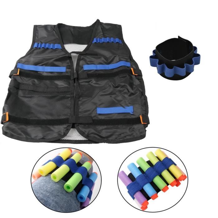 2-série Tactical Vest Veste Set Nerf N-strike Elite Set, Enfants Nerf Vest, Gilet tactique, Nerf Accessoires Set Kids Tactical Vest avec 80 Darts Re | FR