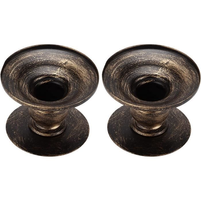 Zerone Bougeoir Pilier Bougeoir Conique 2 Pièces, Bougeoir En Métal à 3