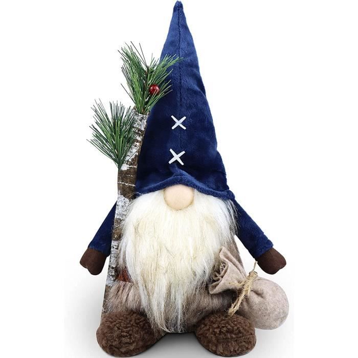 2 GNOME De Noël, Deco Noel GNOME Peluche Elfe Bois De Renne Décoration