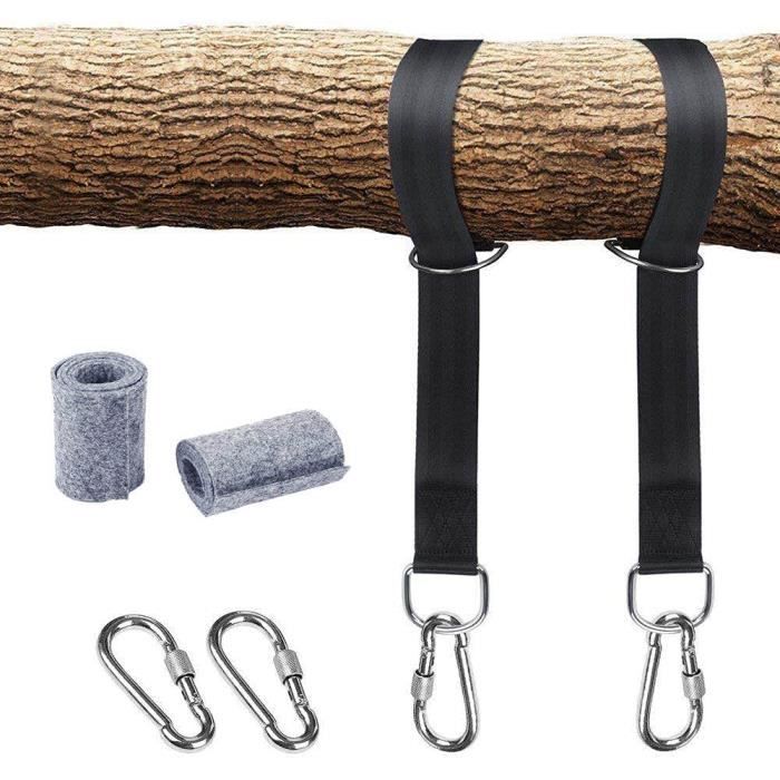 2 Pièces Fixation de Balançoire, Kit Fixation Hamac, Sangle Hamac, Arbre de Balançoire Fixe