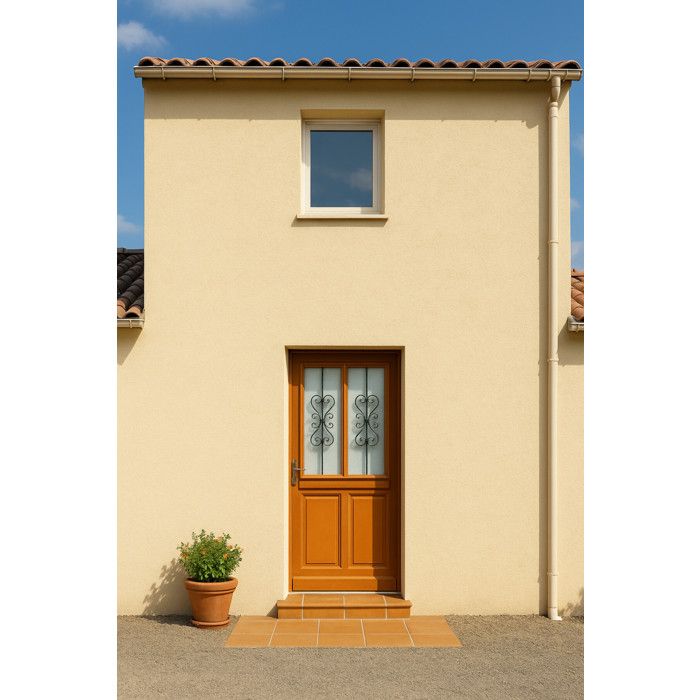 Porte entrée PVC gris Ferla H. 215 x l. 90 droite - Brico Dépôt