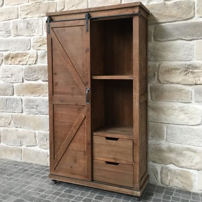 Meuble Armoire Bahut à Tiroirs Bois Fer Style Industriel ...