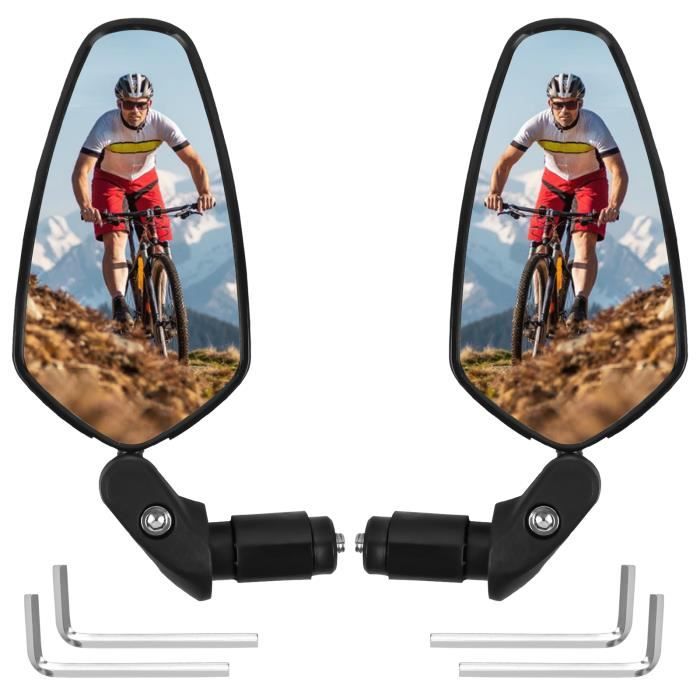 2 Pièces Miroir de Vélo,Réglable Rotatif Guidon Miroir, Sécurité Vélo Vue Arrière Rétroviseur pour Vélo