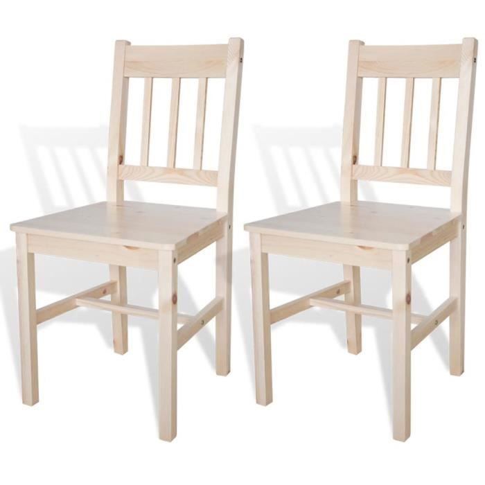 4285 Lot de 2 Chaises de salle à manger Chaise de Salon Moderne Fauteuil Chaise de cuisine Bois de pin Guide®