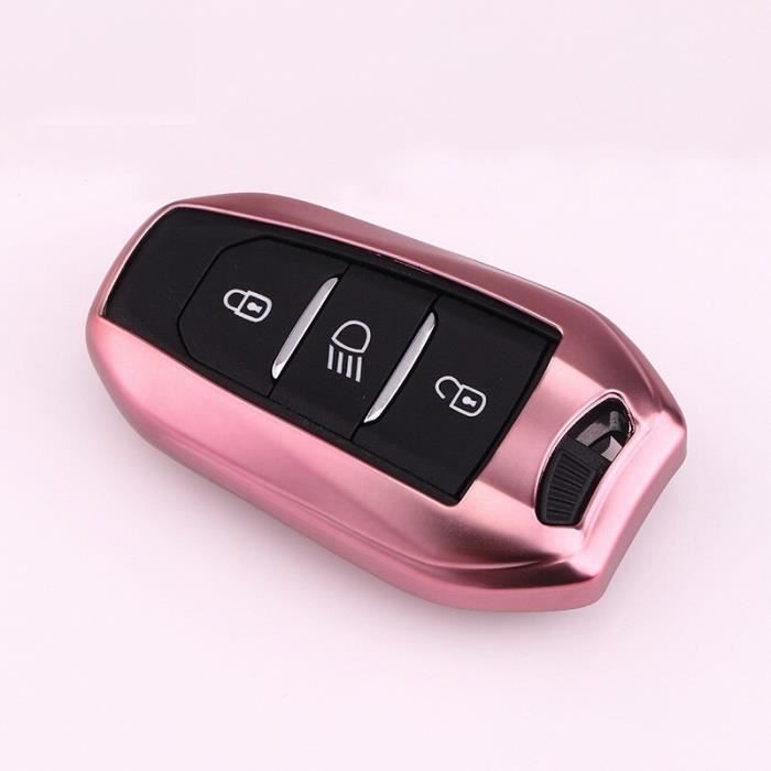 Coque clé,Voiture en cuir À Distance Etui Clés Support Protéger Pour  Peugeot 208 207 300 301 308 308S 408 2008 3008 - Type A-pink - Cdiscount  Auto