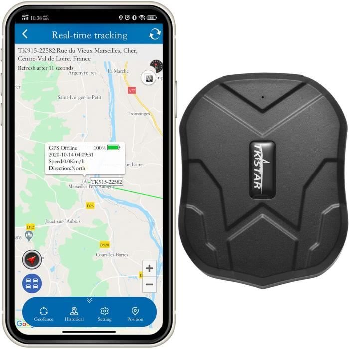 Traceur GPS Voiture avec Micro Suivi en Temps Reel Positionnement