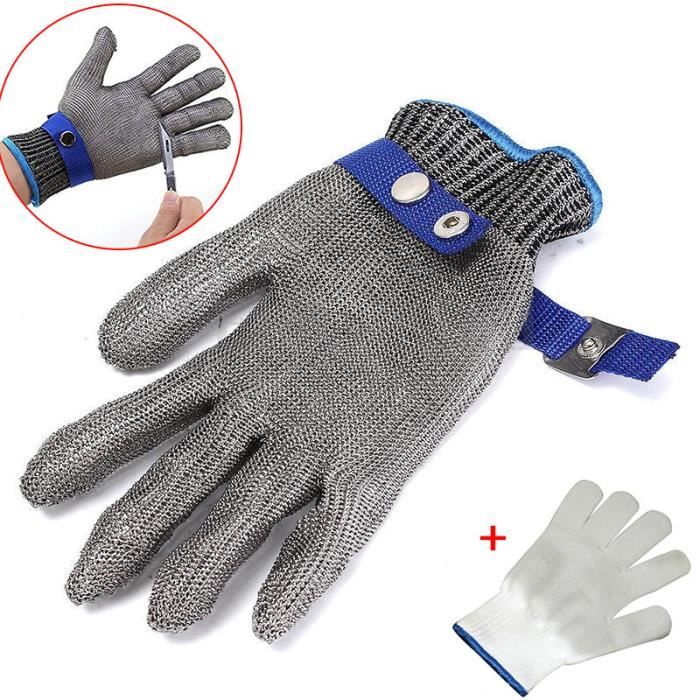 Gants de fil métallique résistant aux coups de couteaux, pour  écaillage,protection des mains, pour l