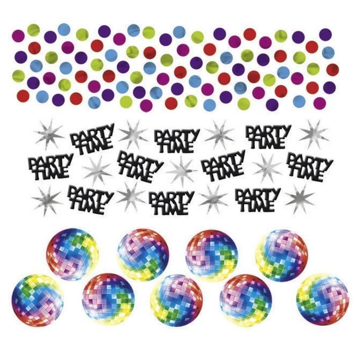 NET TOYS Déco Confetti Années 70 Disco Party Confettis de Table 34 pièces  Confetto Fluo Décoratif Hippie Party Déco Fête Annivers - Cdiscount Maison