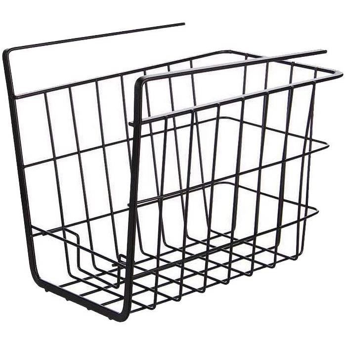 Paniers Rangement Suspendus - Lot 8 Noirs Pour étagère Cuisine Bureau