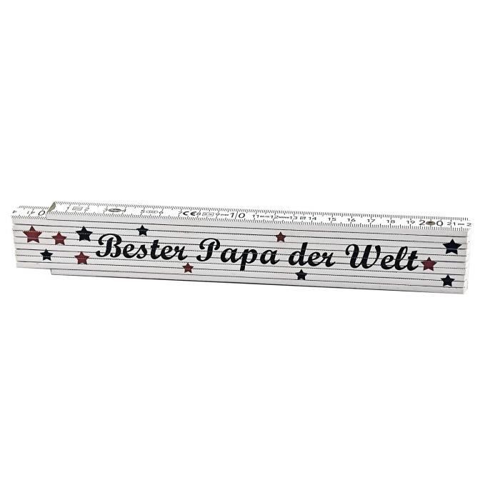 Mètre pliant avec inscription « Bester Papa der Welt » Cadeau idéal pour la fête des Pères 