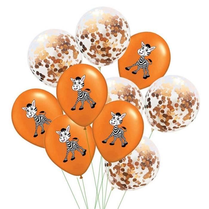 Taille Set B Ballons en Latex avec confettis d'animaux, 12 pouces,  fournitures de fête, Jungle, animaux sauvages, décorations, an - Cdiscount  Maison