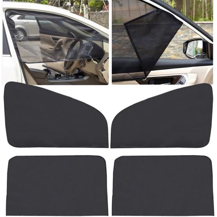Pare-soleil magnétique pour vitres latérales avant et arrière de voiture, 4 pièces, en maille, accessoires l 1 set