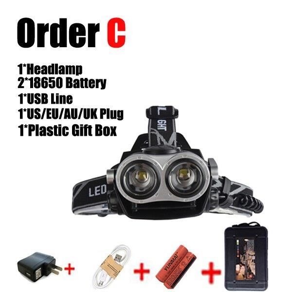 Étanche 8000 LM 2x XML T6 4.2 V USB DEL vélo lumière Phare Feu Arrière