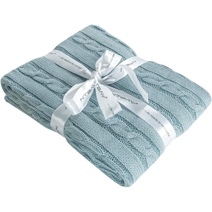 Couverture Pour Bebe En Tricot De Coton Couverture Pour Tout Petit Multicolore Douce Et Confortable 76x102 Cm Bebe Bleu Cdiscount Maison