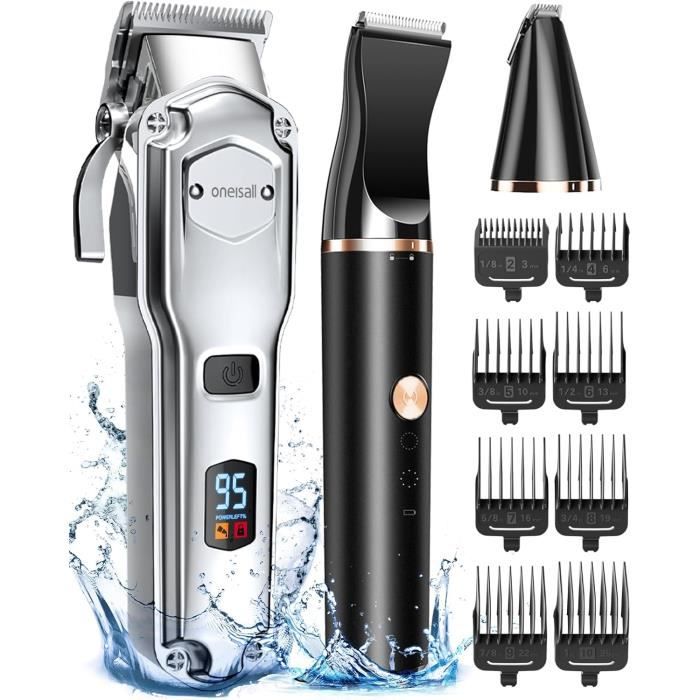 Comparer les prix de Tondeuses pour chiens et tondeuse pour pattes de chien 2 en 1, IPX7 imperméable à faible bruit sans fil Tondeuse Chien