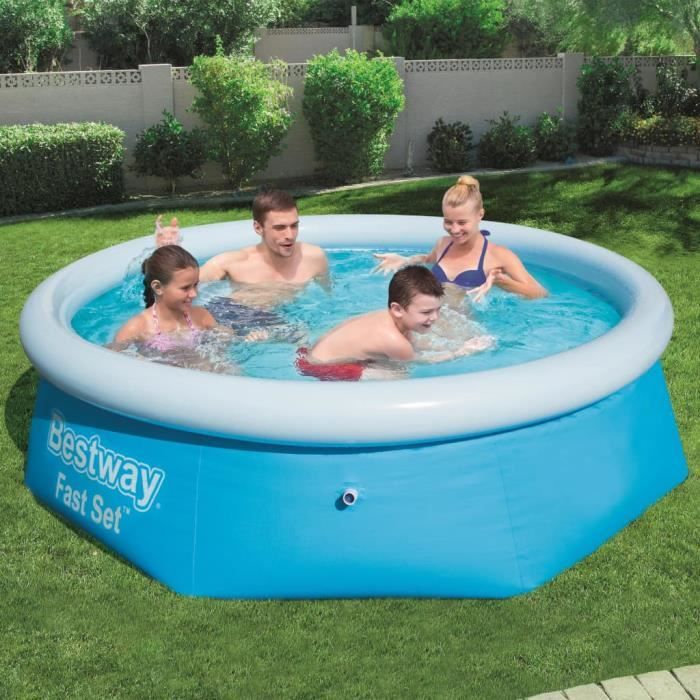 bestway piscine gonflable fast set rond 244 x 66 cm 57265 cdiscount maison