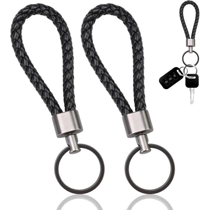 Tiyiyok 2 Pièces Porte CléS En Cuir Tressé, Porte Clef Cuir, Tricoté à