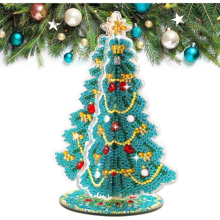 Mini sapin de Noël de bureau pré-illuminé avec lumières, boules de Noël