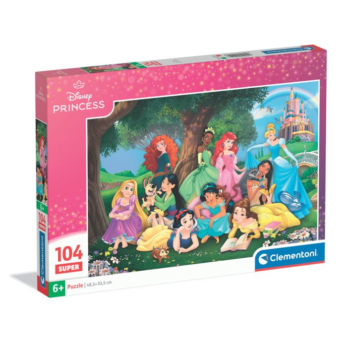 Clementoni - Disney Princesses - Puzzles 104 Pièces Super - Puzzle enfant - Dès 6 ans - 48.5 x 33.3cm
