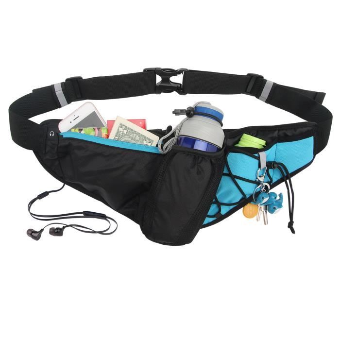 Ceinture De Running Ultra-légère (60g) Avec Poches Zippées - Taille Réglable 60-140 Cm, Bandes Réfléchissantes