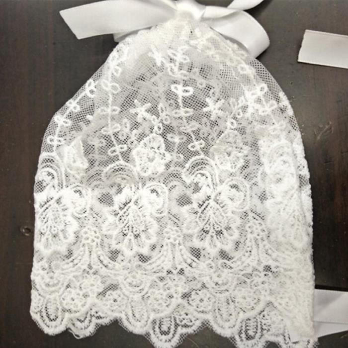 LONTG Bébé Bonnet En Dentelle Chapeau Coiffure Nouveau-né Princess Bonnets De Baptême Photographie Doux Respirant Bonnet De Naissance Avec Ruban Élégant Bob Chapeau De Pêche Soleil Plage Anti-UV