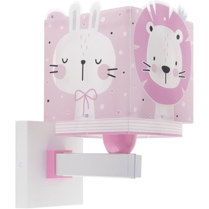 Lampe De Chevet Enfant Dalber Baby Jungle - Animaux Tigre Lion Ours Lapin Bleu Avec Double Écran