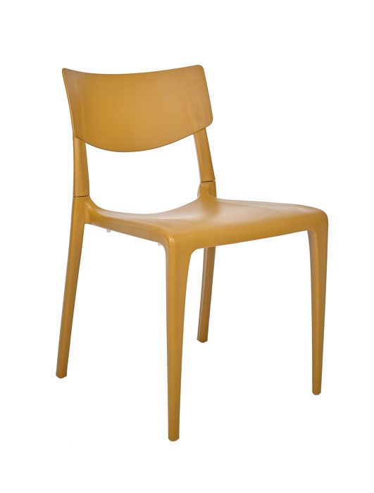 chaise de jardin empilable - ezpeleta - town - jaune moutarde - résistante aux chocs, uv et gel
