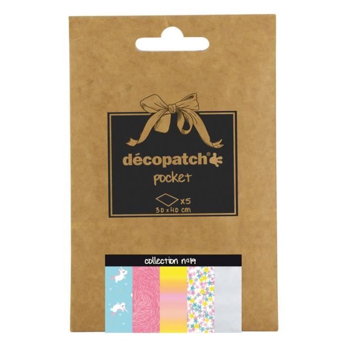 Decopatch - Deco Pocket 5 feuilles 30x40cm - Collection N 19