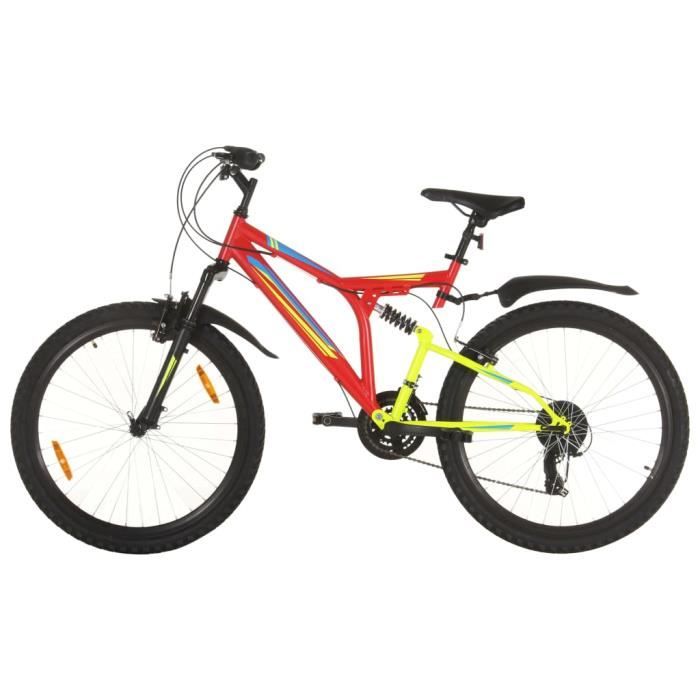 XIO Vélo de montagne 21 vitesses Roue de 26 pouces 49 cm Rouge 112259