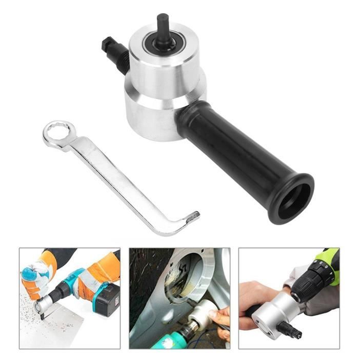 Coupe-Tôle Double Tête Nibbler 360° Pour Perceuse - Coupe Fer 1.8mm, Inox 1.2mm, Aluminium 2mm