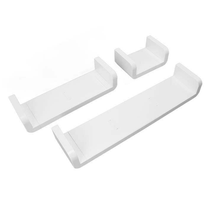 fdit étagère de rangement en plastique pour salle de bain 3 pièces étagères de rangement en plastique blanc étagère murale