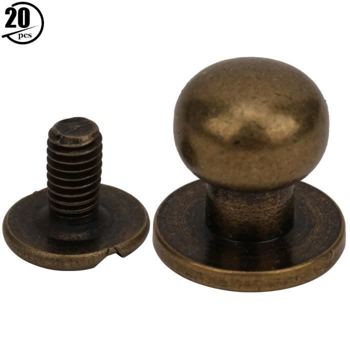YUI-rivets à tête ronde 10mm 100 Ensembles Rivets Champignons Tête Ronde Demi-Cercle