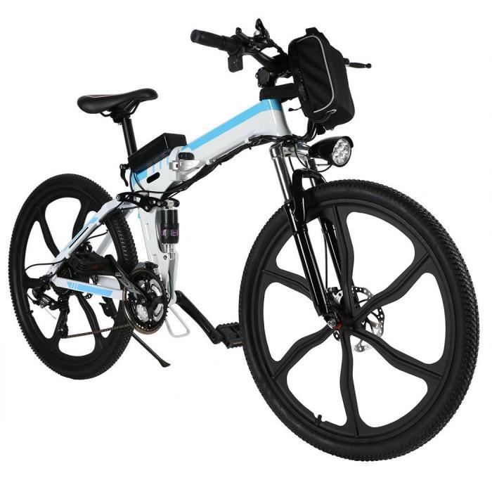Velo pliable de montagne Blanc US de cadre en alliage aluminium de roue de 26 pouces Cdiscount Sport