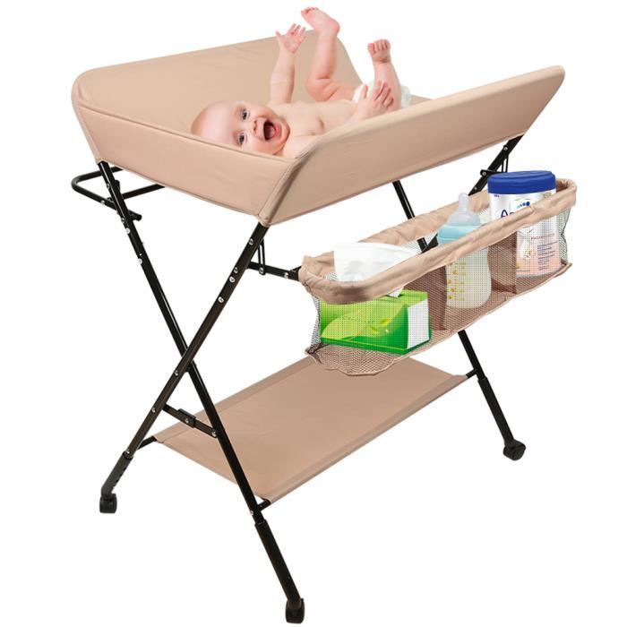Table A Langer Pliable Table à Langer Pliable Et Réglable, Table A Langer Avec Roues, Bébé 0 Table Langer