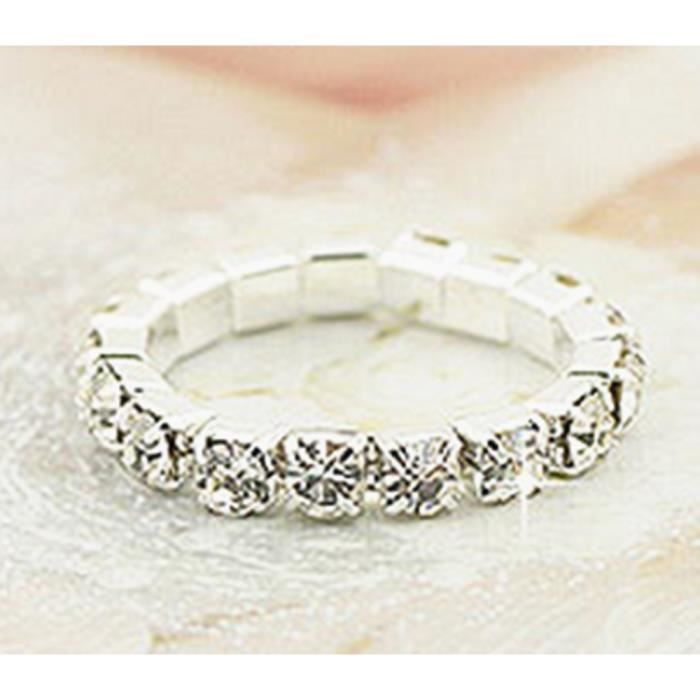 LCC Bague Femme fille fantaisie faux diamant Argent Fin alliage