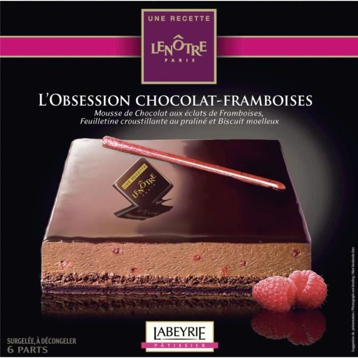 Lenotre Obsession Chocolat Framboise Mousse De Chocolat Aux Eclats De Framboises Feuilletine Praline 450g Cdiscount Au Quotidien