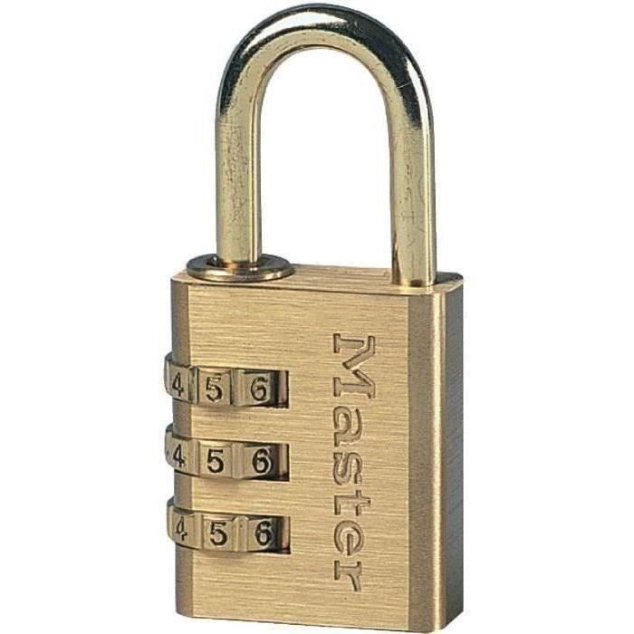 Cadenas à combinaison en laiton massif - MASTER LOCK - Anse 25mm - Jaune