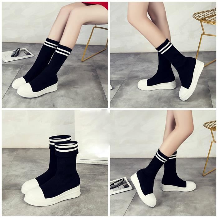 bottes chaussettes plates