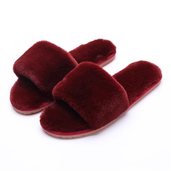 Chausson Femme Chaussures Interieur Tendance Nouvelle Mode Chaussons Cartoon Peluche Courte Chaussure Femmes Plus Taille Marron Cdiscount