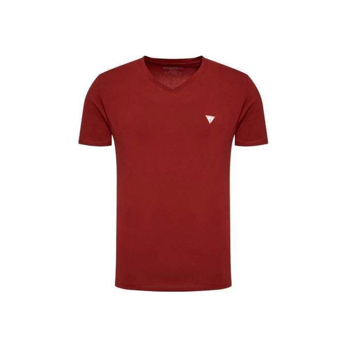 T shirt Guess Homme g triangle Bordeaux Coton