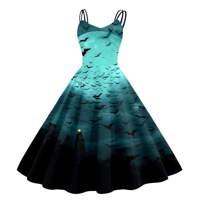 Costume d'Halloween pour femme - Robe midi avec imprim?� Colombin - Sexy et d?�contract?� 