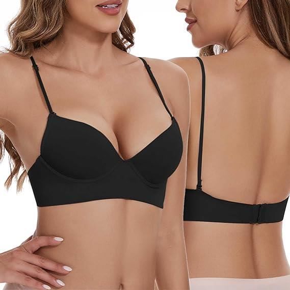 Soutien Gorge Dos Nu Soutien Gorge Invisible Push Up Soutien Gorge Decollete Plongeant Dos Transparent Confort Respirant Noir Noir Cdiscount Pret a Porter