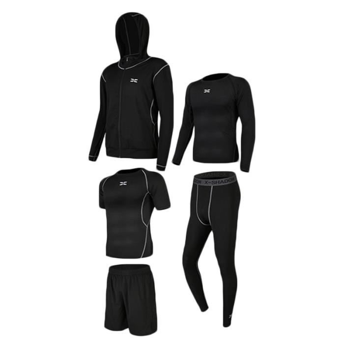 Ensemble de V tement Sport Homme Marque 5 Pi ces Noir