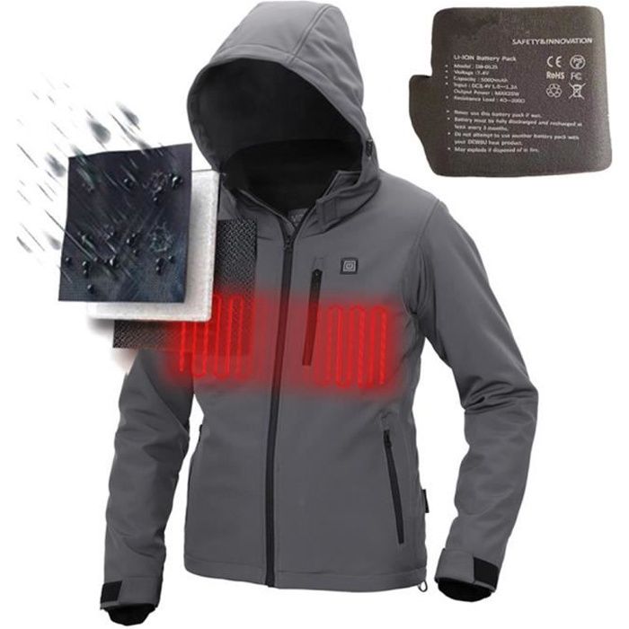 Blouson chauffant femme avec batterie clearance